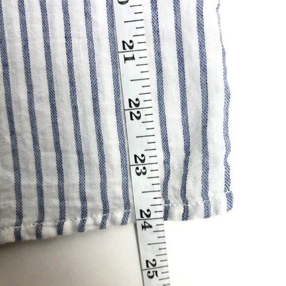 Japna Shirt Kids Size 12 White Blue Striped Button Down 100% Cotton Lightweight - Picture 9 of 12